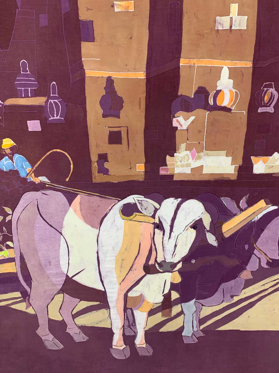 牛を描くのに苦労した